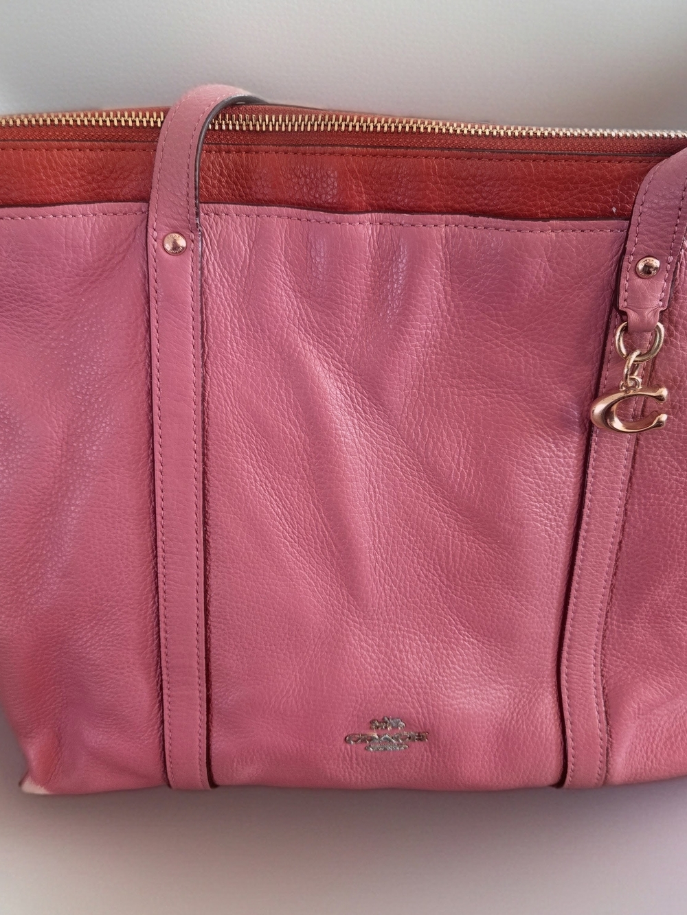 Vintage Coach Pink And Red Tote